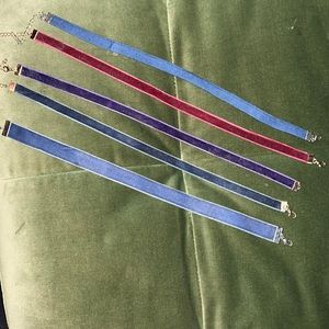 💙4 Velvet and 1 Denim Chokers